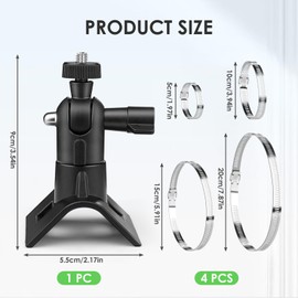 GlasFlength Camera Mount for Blink/Arlo/Wyze Outdoor Camera, 360° Pole Mounting Bracket with 4 Adjustable Pipe Clamps, Wall Mount for Surveillance Camera (Black)