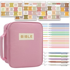 Zouier Bible Cover Case for Women with Study Supplies, Bible Journaling Kit Bag for Women Men, Bible Holder Carrier for Girls Boys