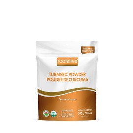 Rootalive - Turmeric Powder, Organic Turmeric Curcumin Powder, Superfood Powder & A Culinary Spice, Vegetarian, Sugar-Free, Gluten-Free, 200 grams