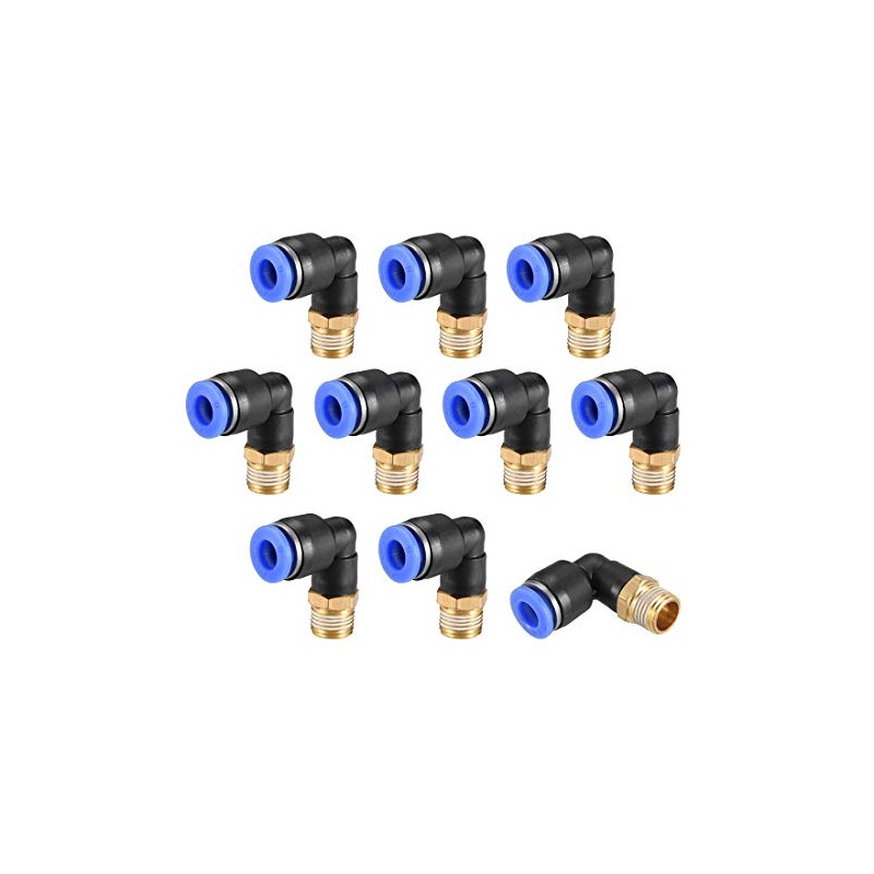 sourcing map Push to Connect Tube Fitting Male Elbow 6mm