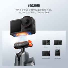 K&F CONCEPT Magnetic Super Clamp for Osmo Action 5 Pro / 4 / 3 / Osmo 360 Bicycle/Bike Mount for Action Cameras, Universal Clamp for 0.3 - 1.6 inches (8 - 40 mm), Rotatable 360°, Aluminum Alloy + Nylon, Load Capacity 2.2 lbs (1 kg) (When Riding), Magneti