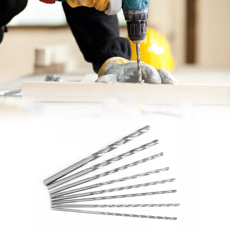 Haosie 8PCS Wood Drill Bits, 200mm Extra Long, Twist, for
