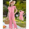 GRACE KARIN Pink Romper for Teen Girls Size 12-14 Button