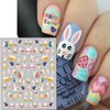 TailaiMei 10 Sheets Easter Nail Stickers, Self-Adhesive Rabbit Nail Art