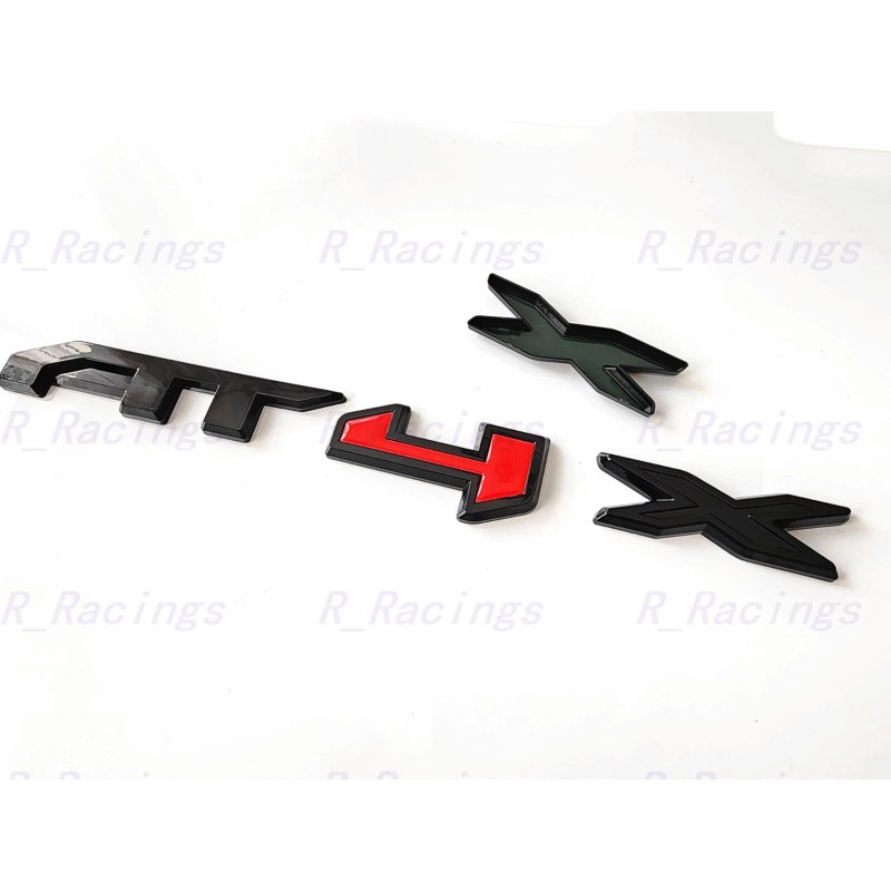 GMC 1PC Gloss Black Red Rear Tailgate AT4X OVERLAY Emblems