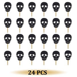 Seyal® Birthday Party Decoration - Black Skull Cupcake Topper