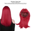 Red Long Straight Wig, 47cm Wigs Red Wigs with Bangs