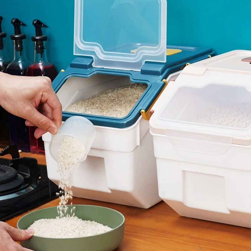 Large Flour Storage Container 25 lb, Airtight Rice Storage Bin