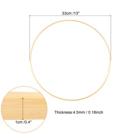 PATIKIL 13 Inch Wooden Bamboo Floral Hoop, 4Pack Craft Rings for DIY Wedding Wreath Decor, Dream Catcher and Hanging Crafts