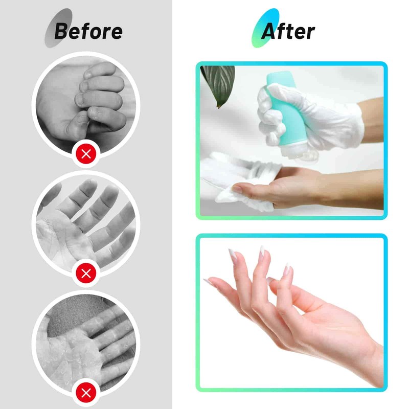 Cotton Gloves for Dry Hands, Paxcoo 20 Pairs Large White