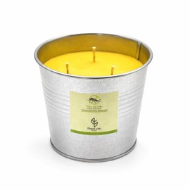 Vela para Terraza y Jardín Exterior con Citronela 550 g | Cera de Soya Natural | 3 Pabilos | Aceite Esencial Citronella de Java | 150+ Horas | Cubeta de Acero Galvanizado | 12 cm Ø x 10 cm