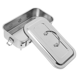 NIYANGLE Stainless Steel Medical Storage Case with Lid and Holes Utility Tray for Doctor Tools for Organizing Instruments and Supplies