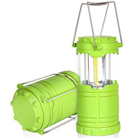SEAMAGIC 2-Pack LED Camping Lanterns, Essential Emergency Lights for Power Outages, Hiking, Hurricane, Green