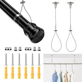 2Pack Stainless Steel Closet Support Bracket - Heavy Duty Ceiling Mount Closet Rod Holder, Non-Oxidizable Wardrobe Pipe Bracket for Closet Shelf and Rod Organization