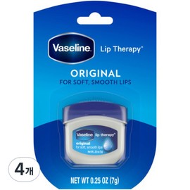 Vaseline Lip Therapy Lip Balm, Original, 7g, 4 pieces / 바세린 립 테라피 립밤, 오리지날, 7g, 4개