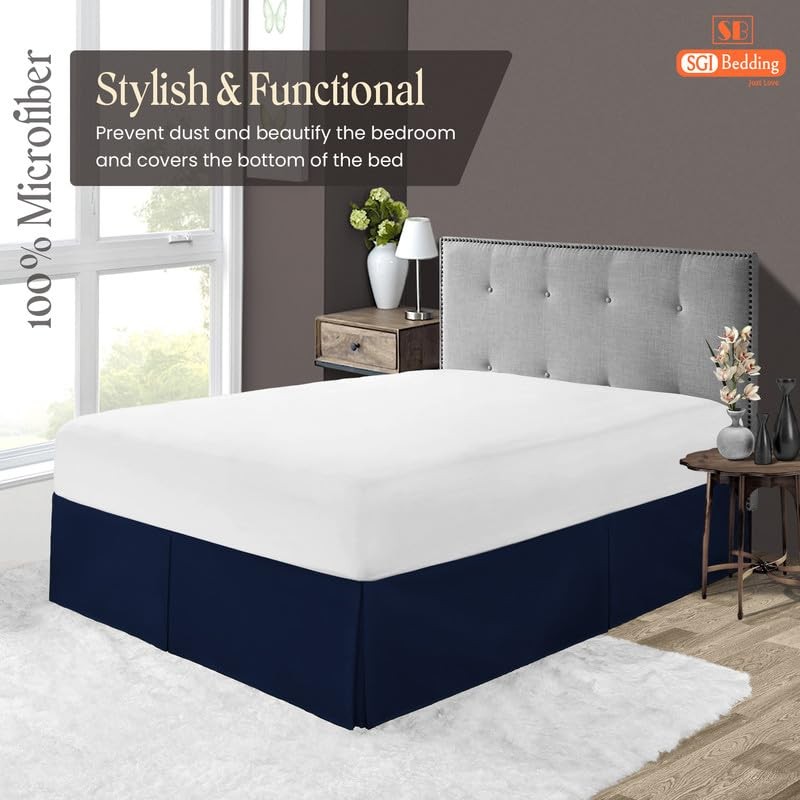 SGI 12 Inch Drop King Size Navy Blue Solid Bed