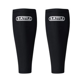 Battle Sports Performance Football Leg Sleeve - Turf Protection Ultra-Tight Leg Compression Sleeve - Black/White, Youth S/M