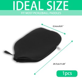 Ubyyddo Pickleball - Funda de pala de 8.7 x 11.8 pulgadas con correa de asa, tamaño universal de la funda se adapta a la mayoría de paletas de pickball estándar y alargadas de USAPA (1 paquete negro)