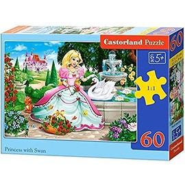 Castorland B-066056 Jigsaw Classic 60pc-Princess with Swan, Multicolour