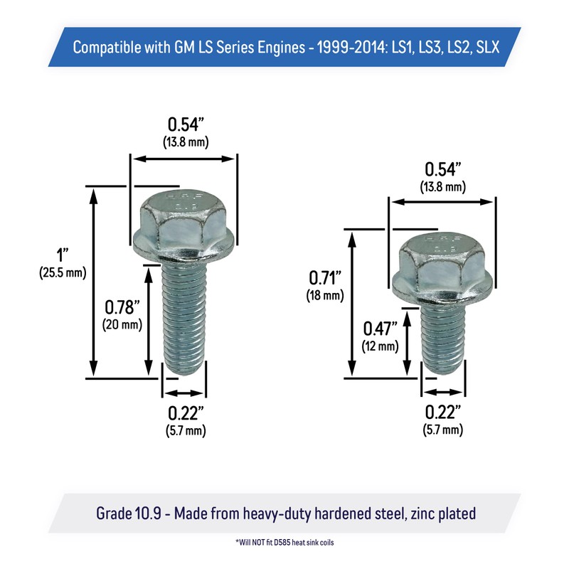 Ignition Coil & Bracket Bolt Kit Replacement for LS Engines,