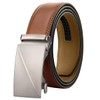 Chaberlu Men's Leather Belt Ratchet Automatic Buckle Business Suit Belt