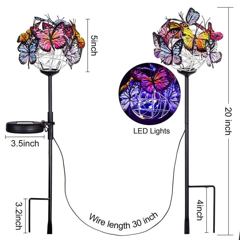 Doingart Outdoor Solar Garden Lights - 2 Pack Solar Powered