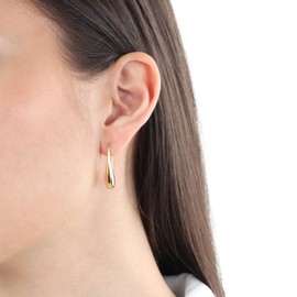 s.Oliver 2035765 Women's Earrings Stainless Steel 2.7 cm Gold Comes in Jewellery Gift Box, Stainless Steel, None No Gemstone