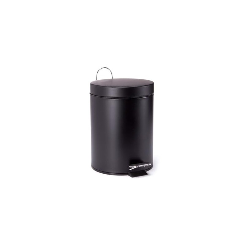 MSV Stainless Steel Pedal Bin, Black, 5 Litre