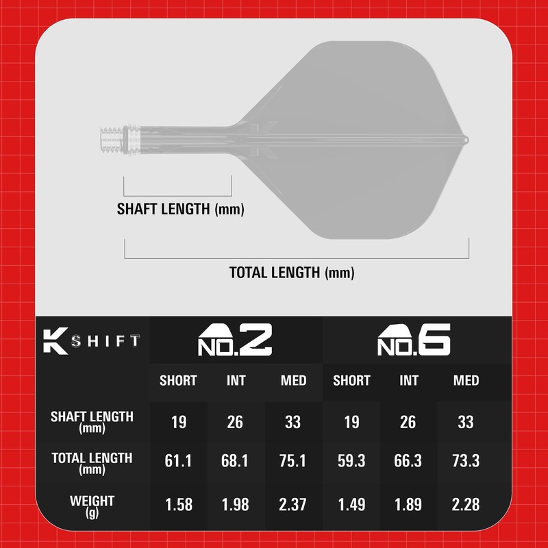 Target Darts K-Shift No.2 Integrated Flights & Shafts | K