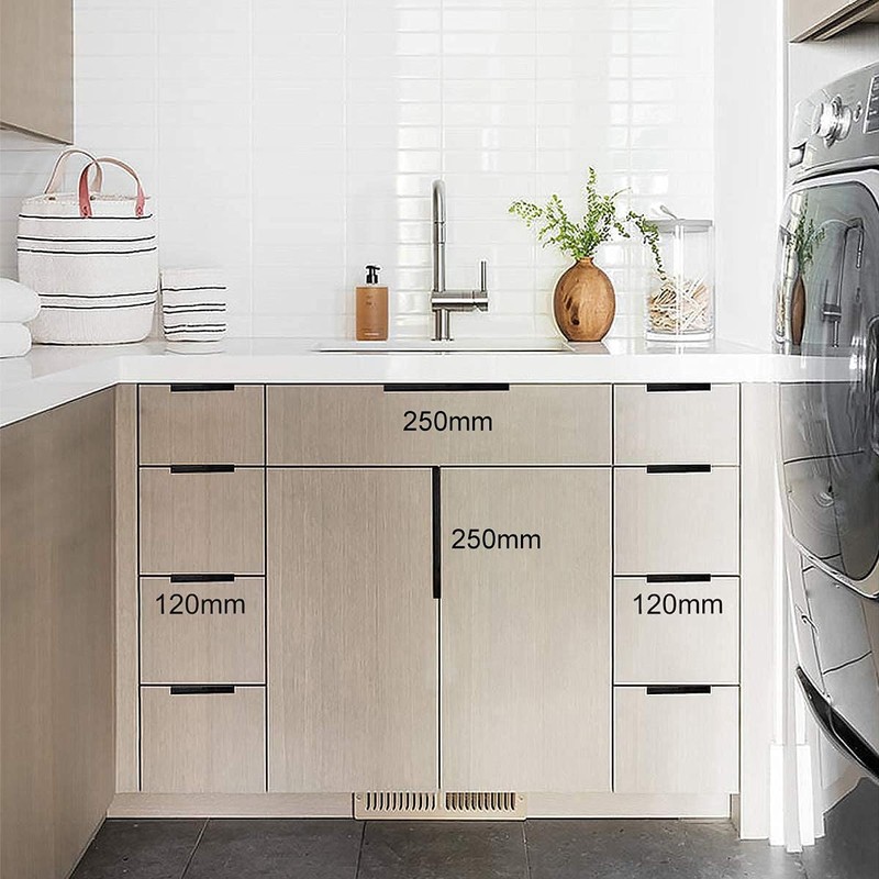 Derbway 4 Pieces Hidden Cabinet Handles, Invisible Handles, Cupboard Pull,