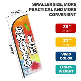 Ice Shaved Feather Flag for Business Advertising 6 FT Swooper Flag for Storefronts Retailers Shops Food Trucks Events and Fairs (Flag Only)