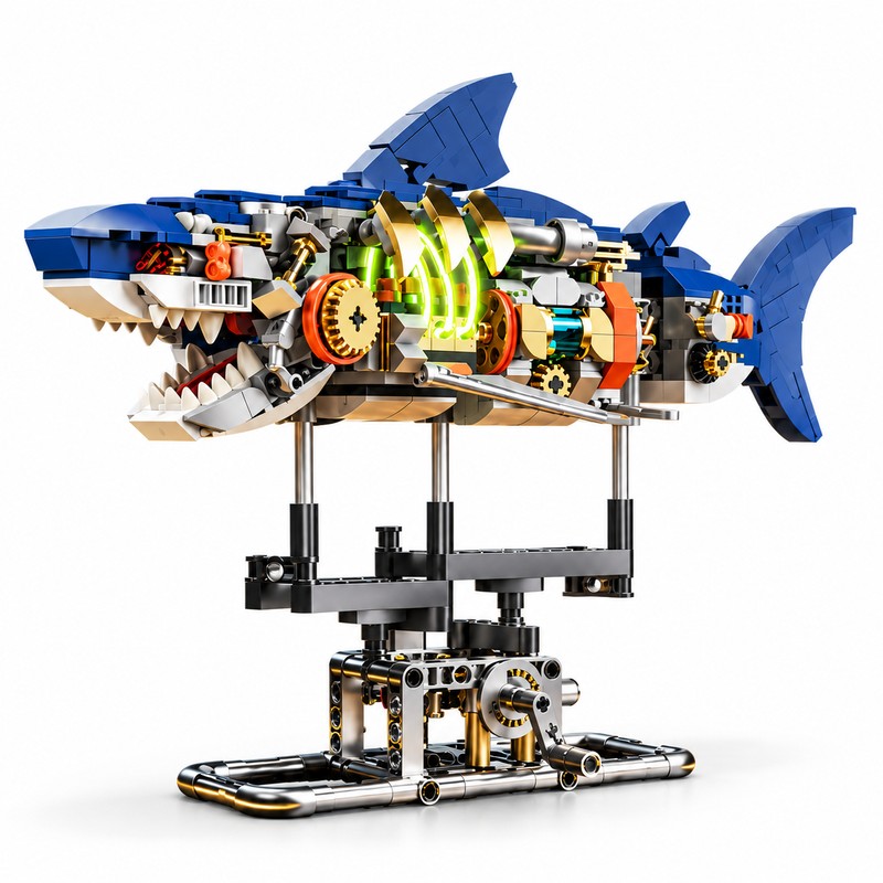 Mechanical Sea Animal Building Blocks for DIY Construction – Motorized
