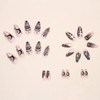 JUSTOTRY 24 Pcs Oval Short False Nails with Snake and