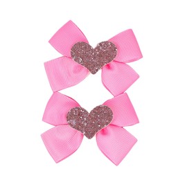 JustMyDress Pink Valentines Headband Flower Bow Baby Girls Pink Hair Band Accessories JHV05 (Hair Clip-D)