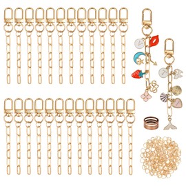 Starry 126Pcs Keychain Making Kit DIY Bag Charm Kit 25 Set Keychain Clips with Extender Chain Bulk 100 Jump Ring for Jewelry Bags Accessories DIY Craft Supplies