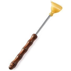 Lyanxinlei Grandson's Hand Claw Stretchable up to 19.7 inches (50 cm) Portable Bamboo Back Scratcher (Black)