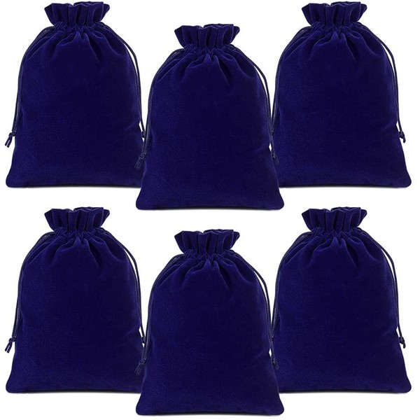 Lucky Monet 25/50/100PCS Velvet Drawstring Bags Jewelry Pouches for Christmas Birthday Party Wedding Favors Gift Candy Headphones Art and DIY Craft (100Pcs, Royal Blue, 5” x 7”)