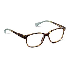 Peepers by PeeperSpecs Peepers by PeeperSpecs Women's Nature Walk Soft Square Reading Glasses, Tortoise/Aqua, 49 + 1.25