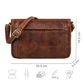 STILORD 'Honey' Vintage Handtasche Damen Klein Leder Umhängetasche Echtleder Ausgehtasche Retro Schultertasche Freizeittasche Frauen Crossbody Bag Vintage Ledertasche, Farbe:cannes - braun