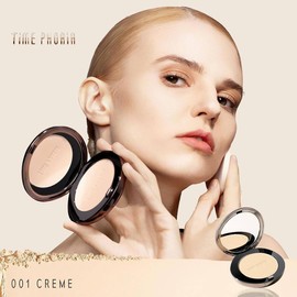 TIMEPHORIA Base de Maquillaje en Polvo Timeless Optima, Alta Cobertura y Acabado Matte Blur, 16H Control de Brillo, Polvo Compacto para Piel Grasa y con Acné, con Aplicador de Cara, 8.5g(001 Creme)