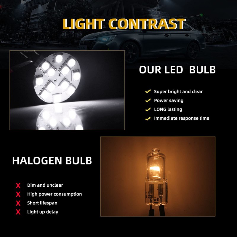 YM E-Bright 12-Pack G4 Puck Lights LED Bulbs Side Pin
