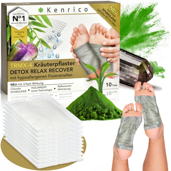 KENRICO TRMX-4 Herbal Plasters for Detoxification [100% Natural] Detox Patches Detox Relax Recover Detox Pads Feet Detox Plasters Treatment Body Detoxify Foot Patch Foot