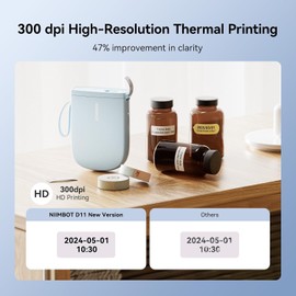 NIIMBOT D11 Upgraded Version Label Maker Machine with Tape, Mini Portable Label Printer, Bluetooth Label Maker with Multiple Templates for Office Organization Home Kitchen School,Blue