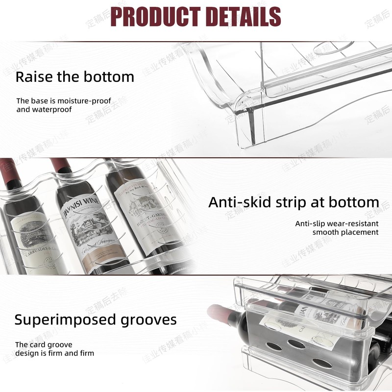 YENXIKU Wine Rack for Countertop, Fridge, Inside Cabinet, 3 Tier