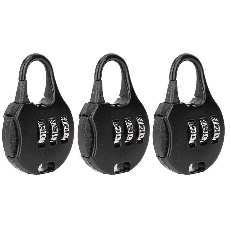 6pcs Digit Metal Padlocks, 3 Digit Password Portable Fixed Anti-Theft