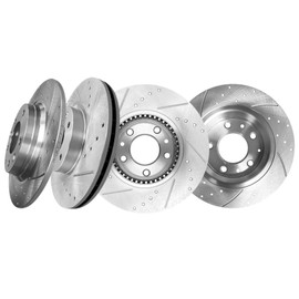 PM Auto Set of 4 Front 299mm-Rear 280mm Drilled Slotted Brake Disc Rotors For 2006-2011 Mercury Milan