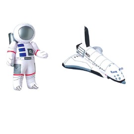Outer Space Party Decorations Inflatable Astronaut & Space Shuttle Inflate Toys