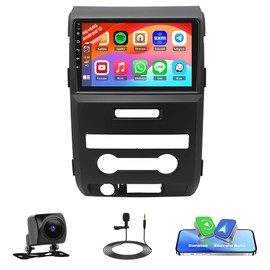 4+64G Android Radio for Ford F150 2009-2014 with Wireless Carplay/Android Auto, Car Radio Stereo 9 Inch Touch Screen for Corolla with GPS Navigation/Bluetooth/Backup Camera