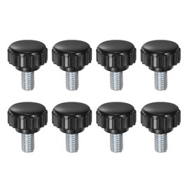 QUARKZMAN Pack of 8 Thumb Screws with Thread M6 x 10 mm Round Head Screw Round Handle Bolt Clamping Buttons 18 mm Hand Buttons Thumb Screws Tension Screw for Industrial Machine