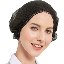 ProtectX Disposable Bouffant (Hair Net) Caps Hair Head Cover Nets 21” (Black 100 pack)